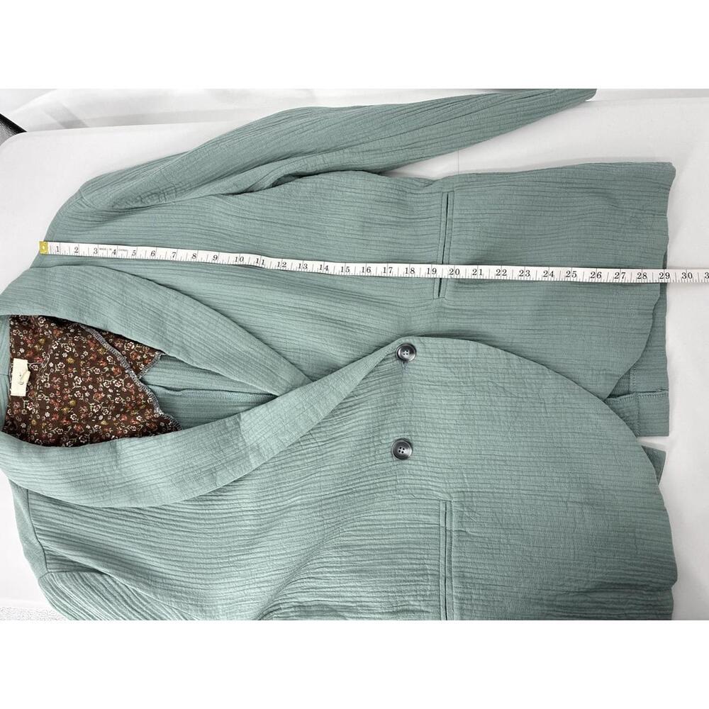 Ott Light Mint Green Ribbed Double Button Blazer … - image 6